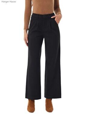 Wool Blend Wide Leg High Waist Thermal Pants for Winter Work
